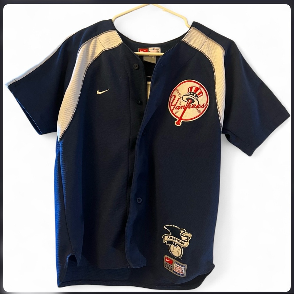 NIKE Team NY Yankees Alex Rodriguez Navy Blue‎ Jersey Men's Medium Youth M